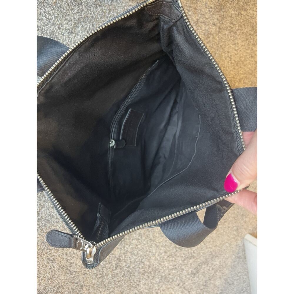 Coach Charles Fold-over City Tote Bag Large Without Strap Brown Logo Leather - Picture 9 of 10